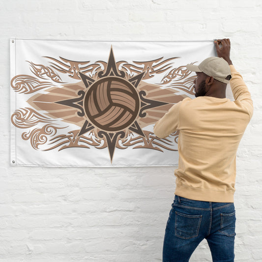 Volleyball Tribe Brown Flag