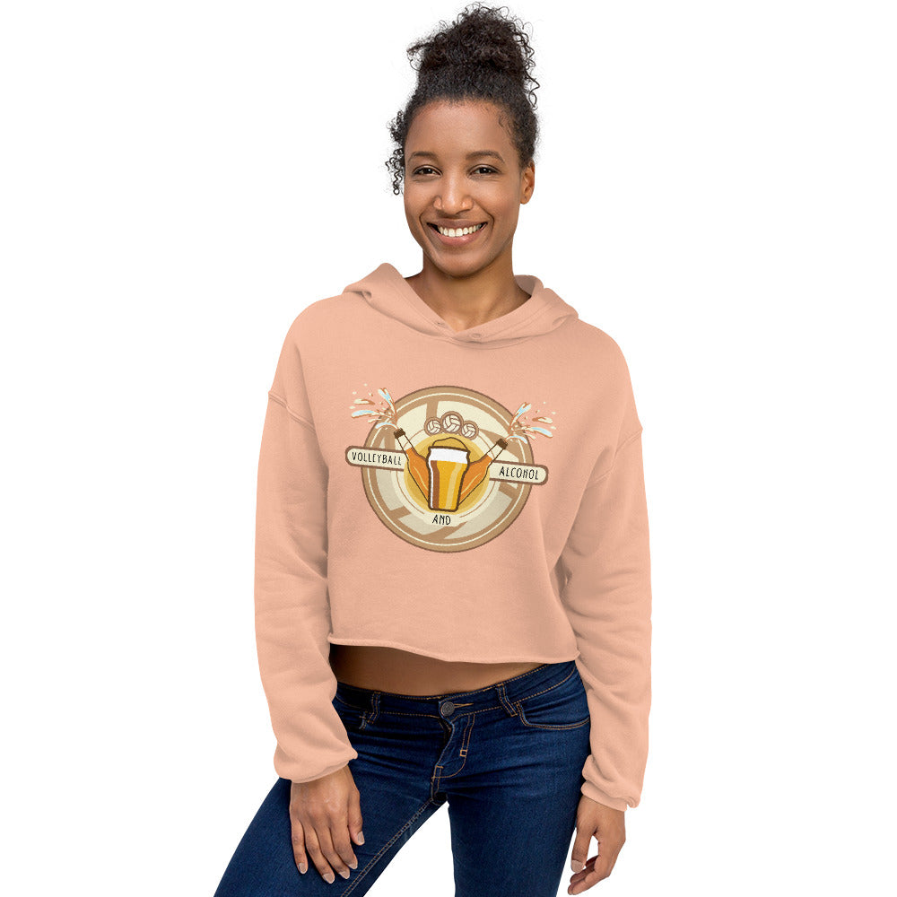 Volleyball and Alcohol Crop Hoodie